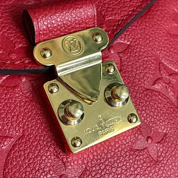 ❌SOLD❌Louis Vuitton Pochette Metis Empreinte Red Cerise Leather Bag DU0198 - Picture 14 of 15